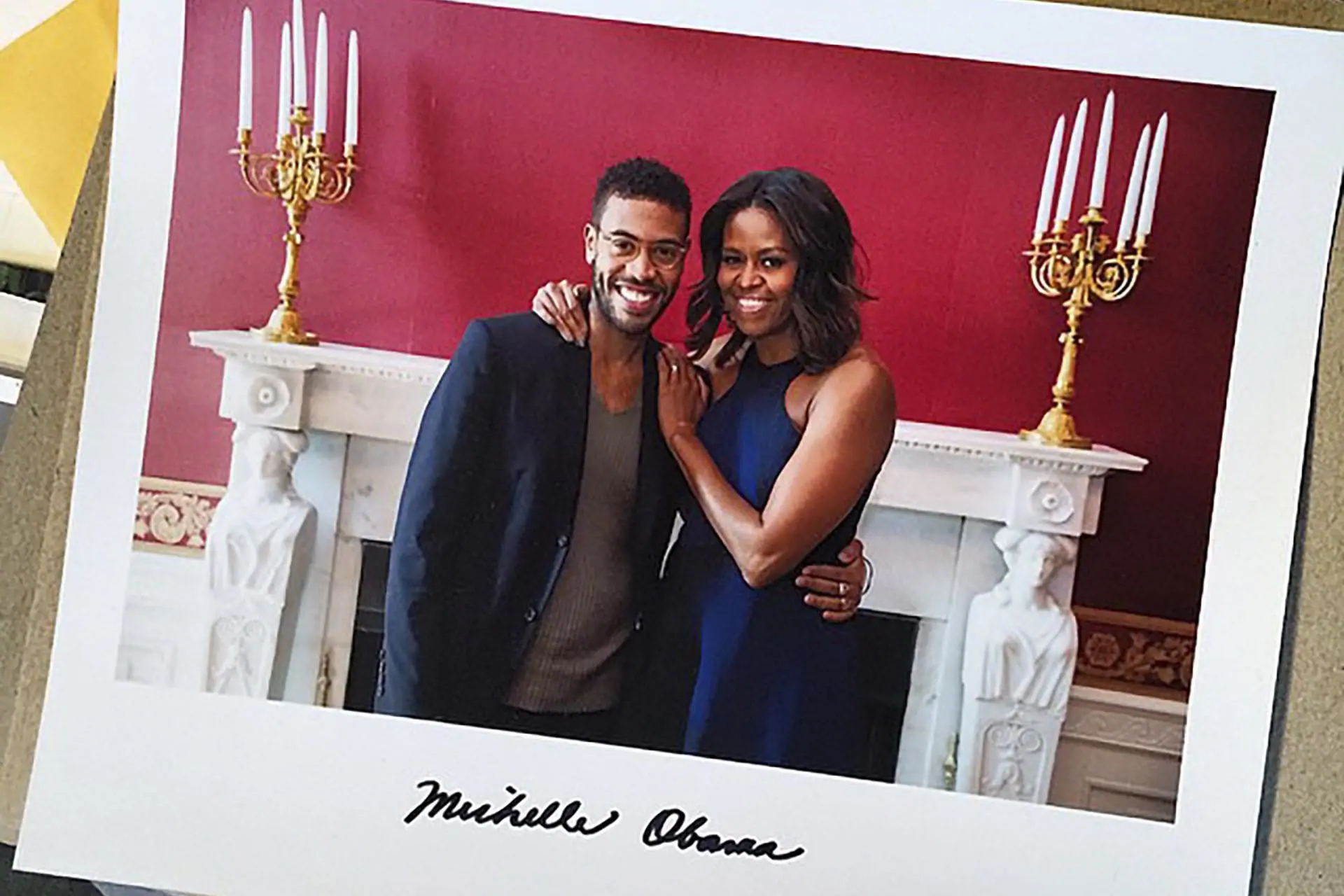 Charles Harbision with Michelle Obama at The White House