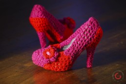 Red Shoes - Yarnography - Colorful Characters in Crochet Art by Gina Gallina - Photography Concepts by Jeremy Mason McGraw