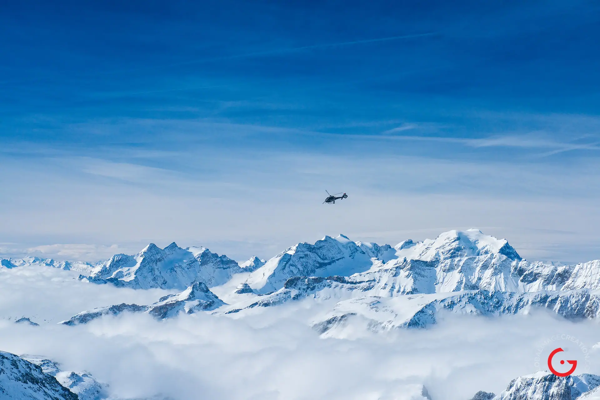 Luxury Private Helicopter Flying Over The Snow Covered Alps 7132 Hotel Vals Switzerland