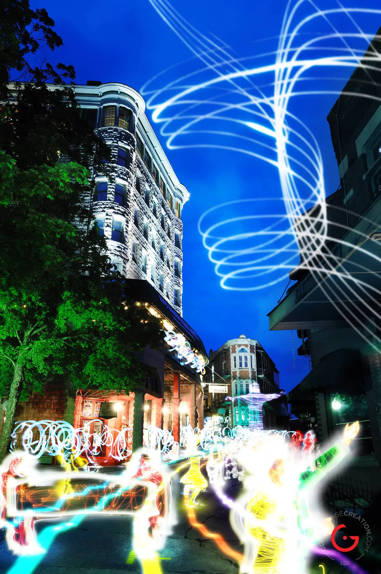 Light Parade, Light Painting Photography from Public Art Project Electric Vision - Eureka Springs, Arkansas