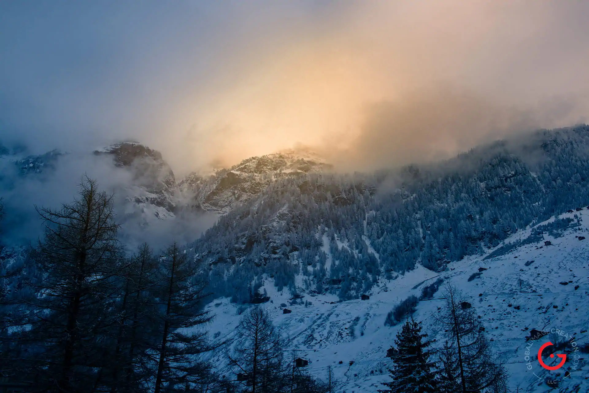 Swiss Mountain Landscape in the Snow - Travel Photographer
