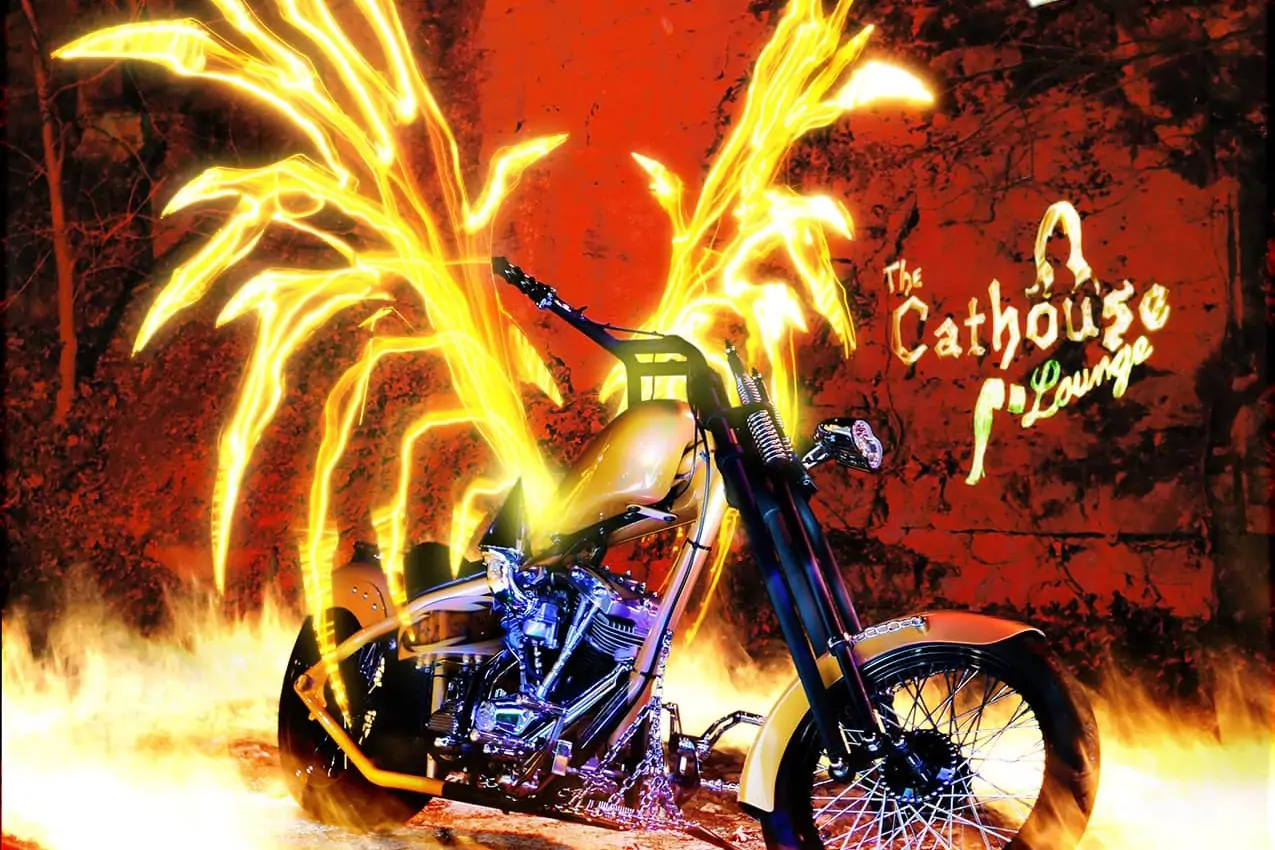 Ghost Rider, Light Painting Photography from Public Art Project Electric Vision - Eureka Springs, Arkansas