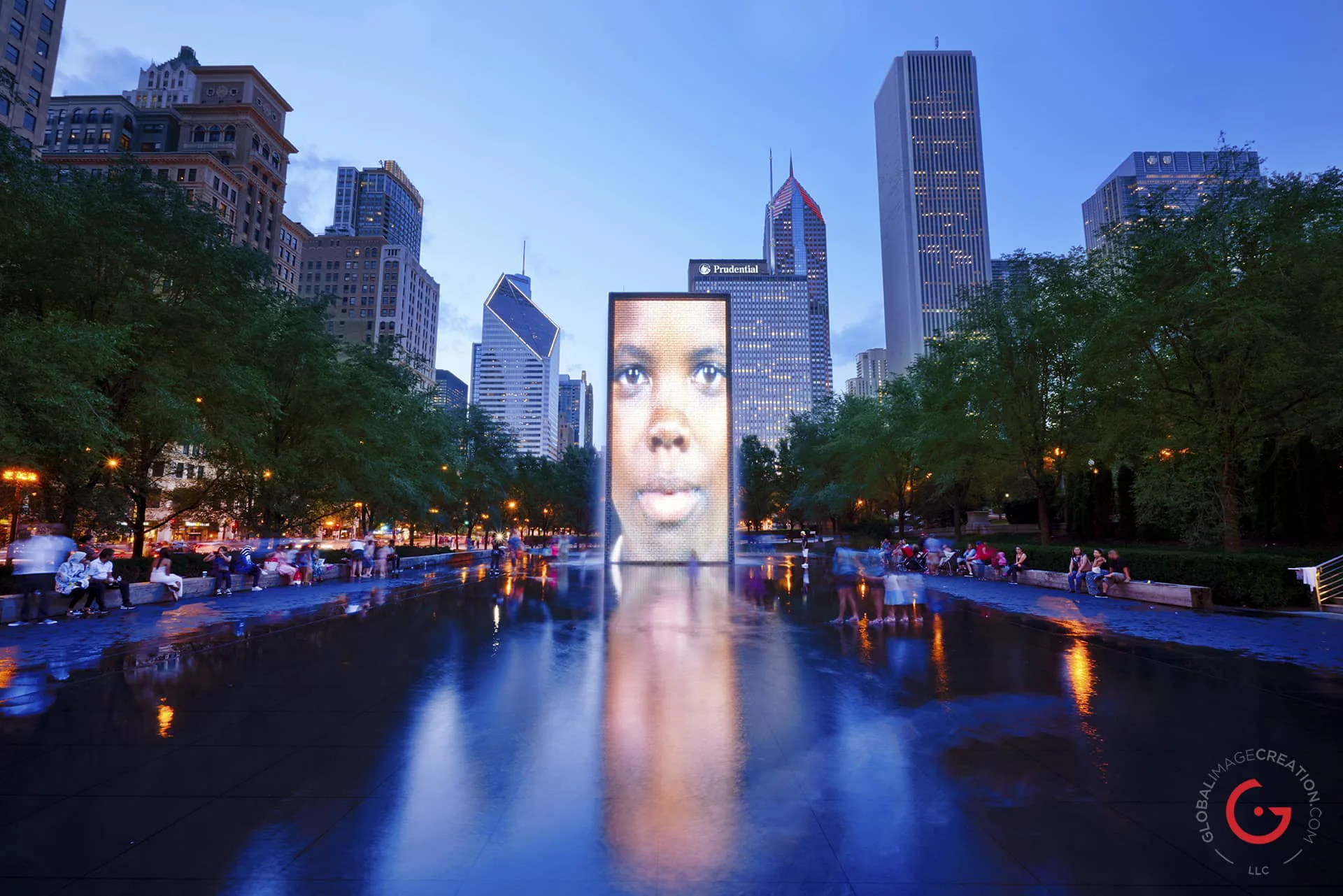 Night Photography of Millennium Park Chicago Public Art