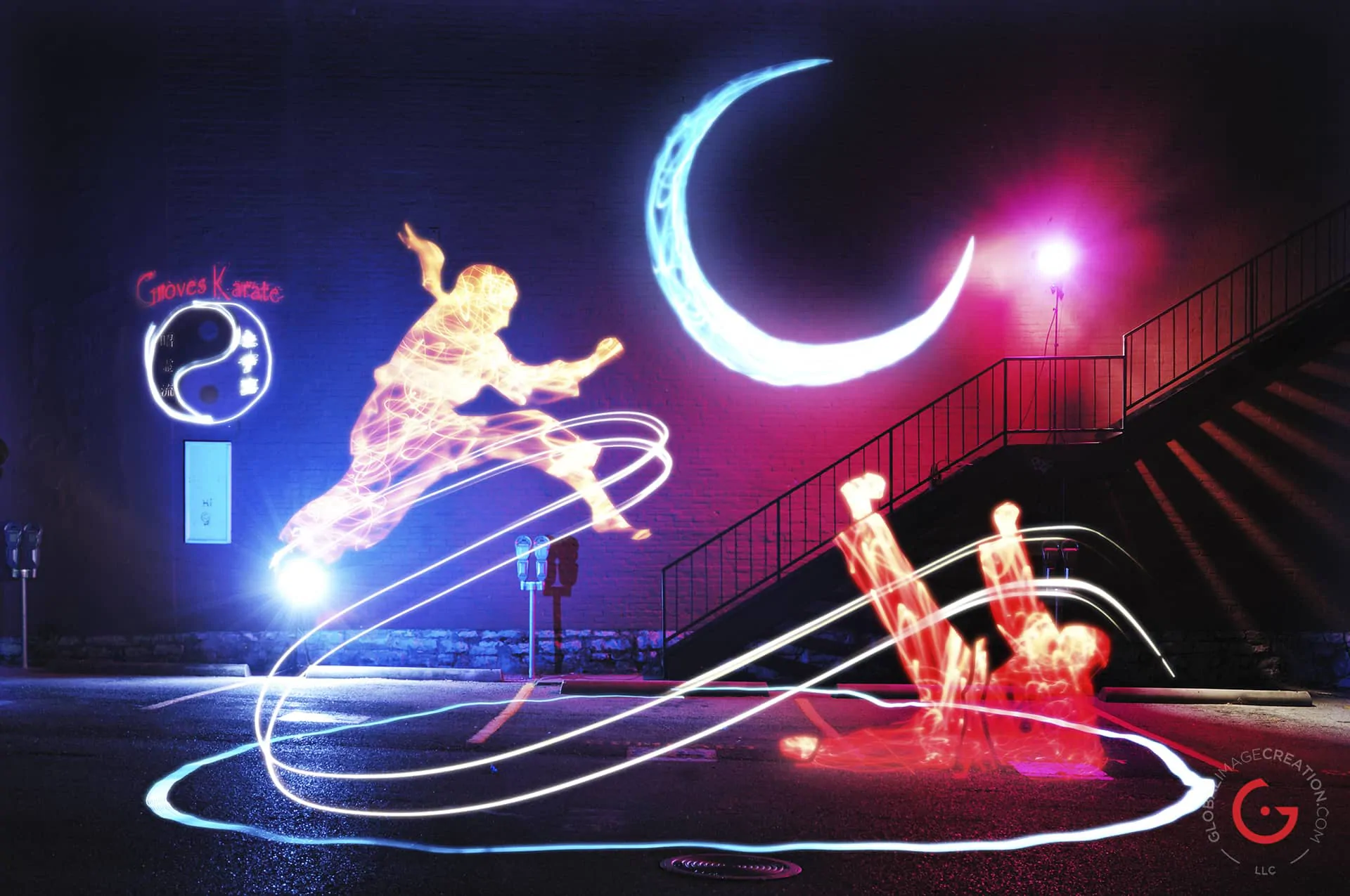 Light Painting Photography, Karate Photos from Public Art Project Electric Vision - Eureka Springs, Arkansas
