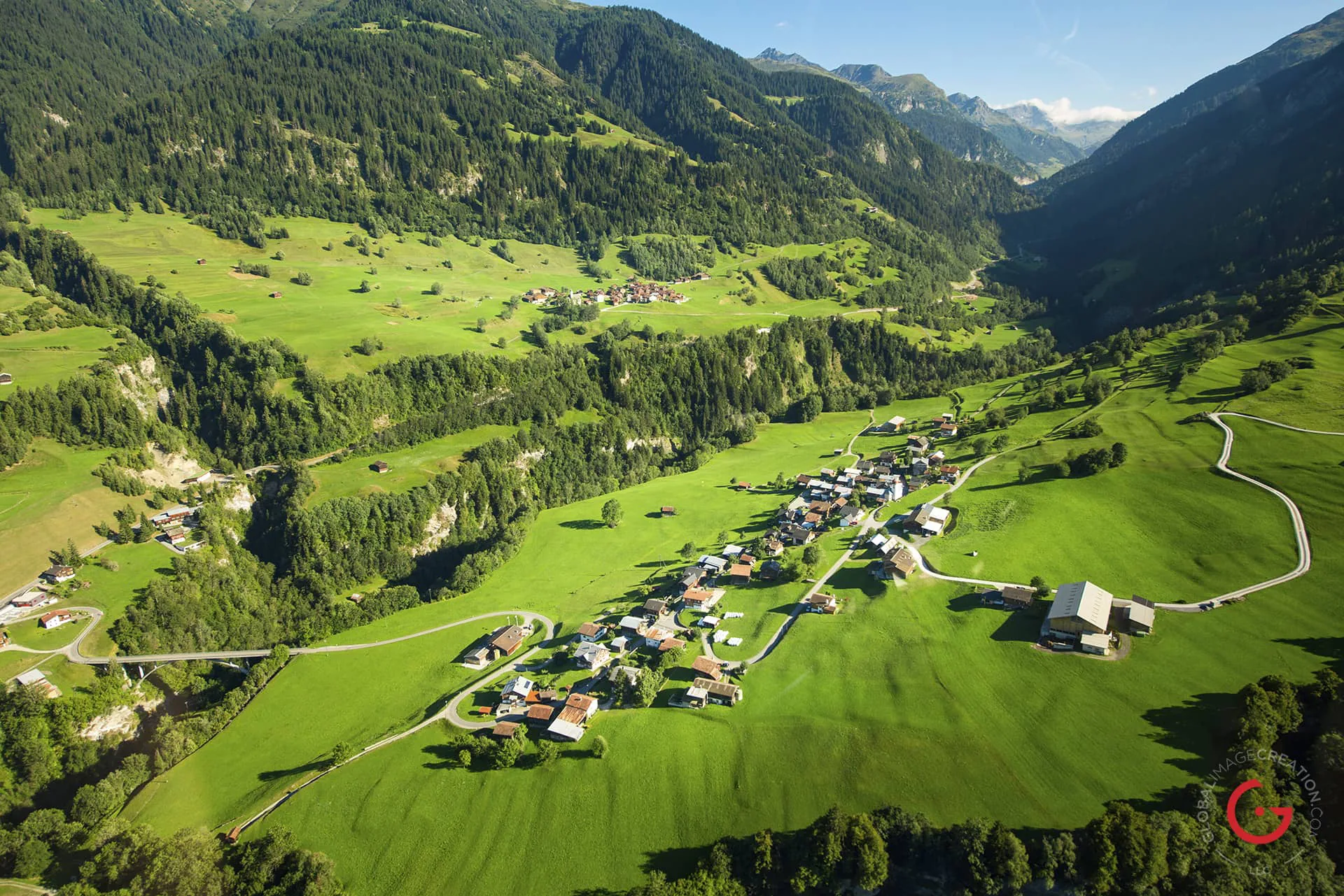 Travel Photography of Vals Switzerland Green Swiss Alps