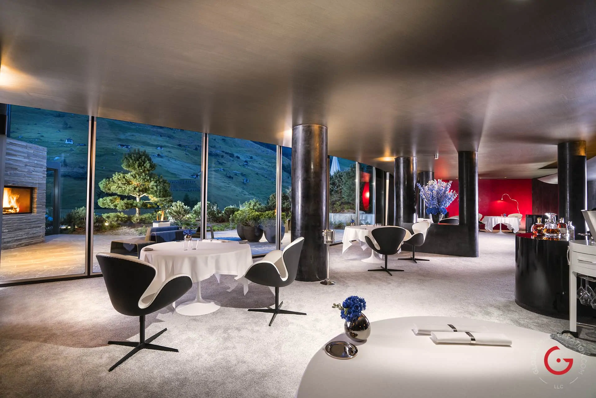 Interior Photographer - After Lighting - 7132 Silver, 2 Michelin Star Restaurant, Sven Wassmer
