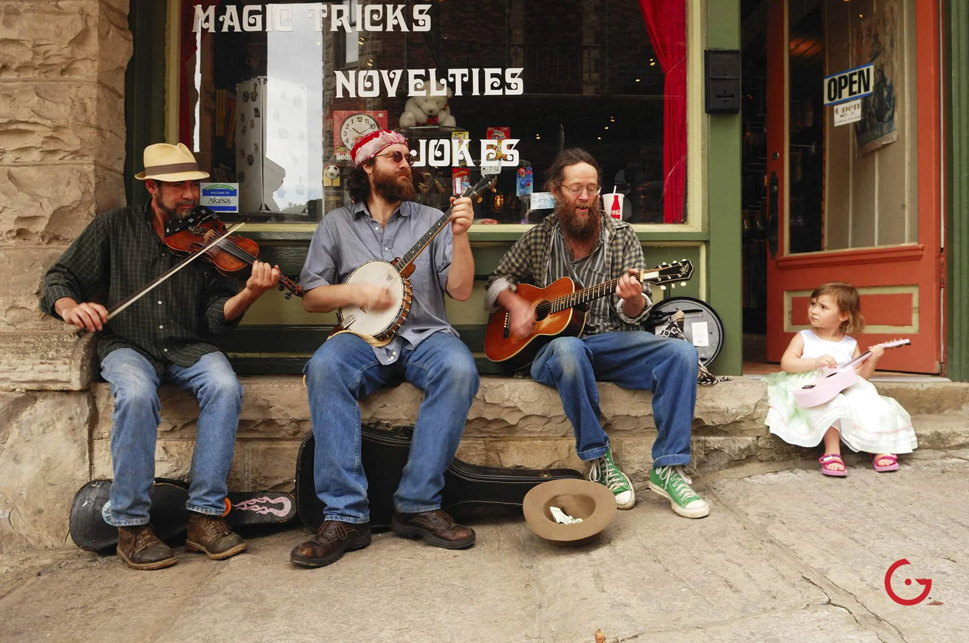 Musicians on Spring Street - Eureka Springs, Arkansas Photography