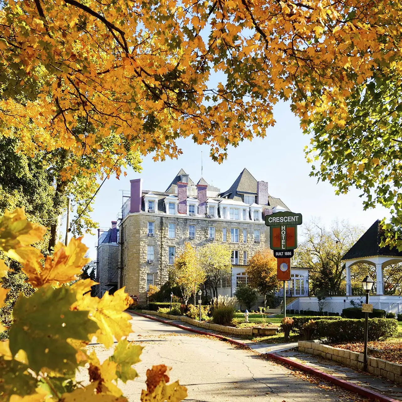 The Crescent Hotel in Autumn Leaves - Eureka Springs, Arkansas Photography