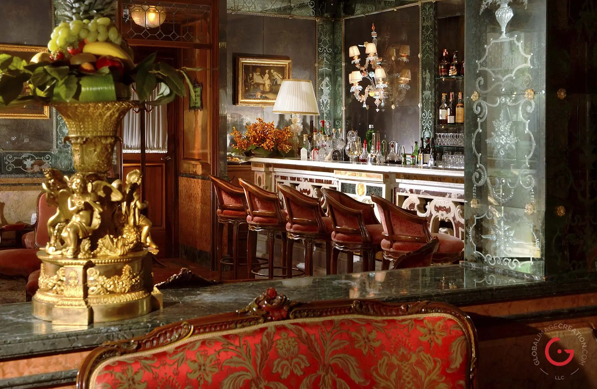 Hotel Room Photography of Bar of Gritti Palace, Venice, Italy