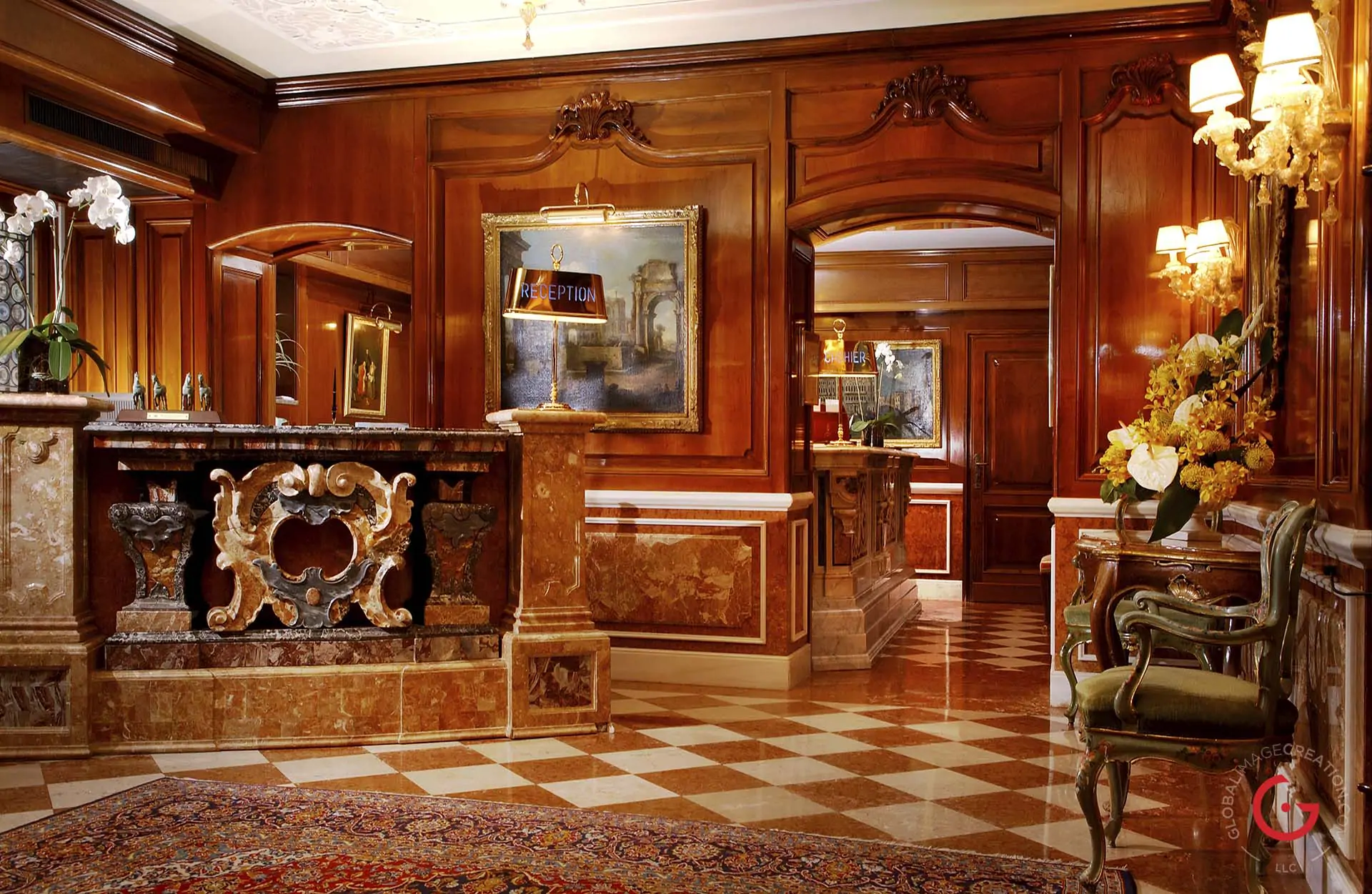 Hotel Interior Photographer Gritti Palace Front Desk