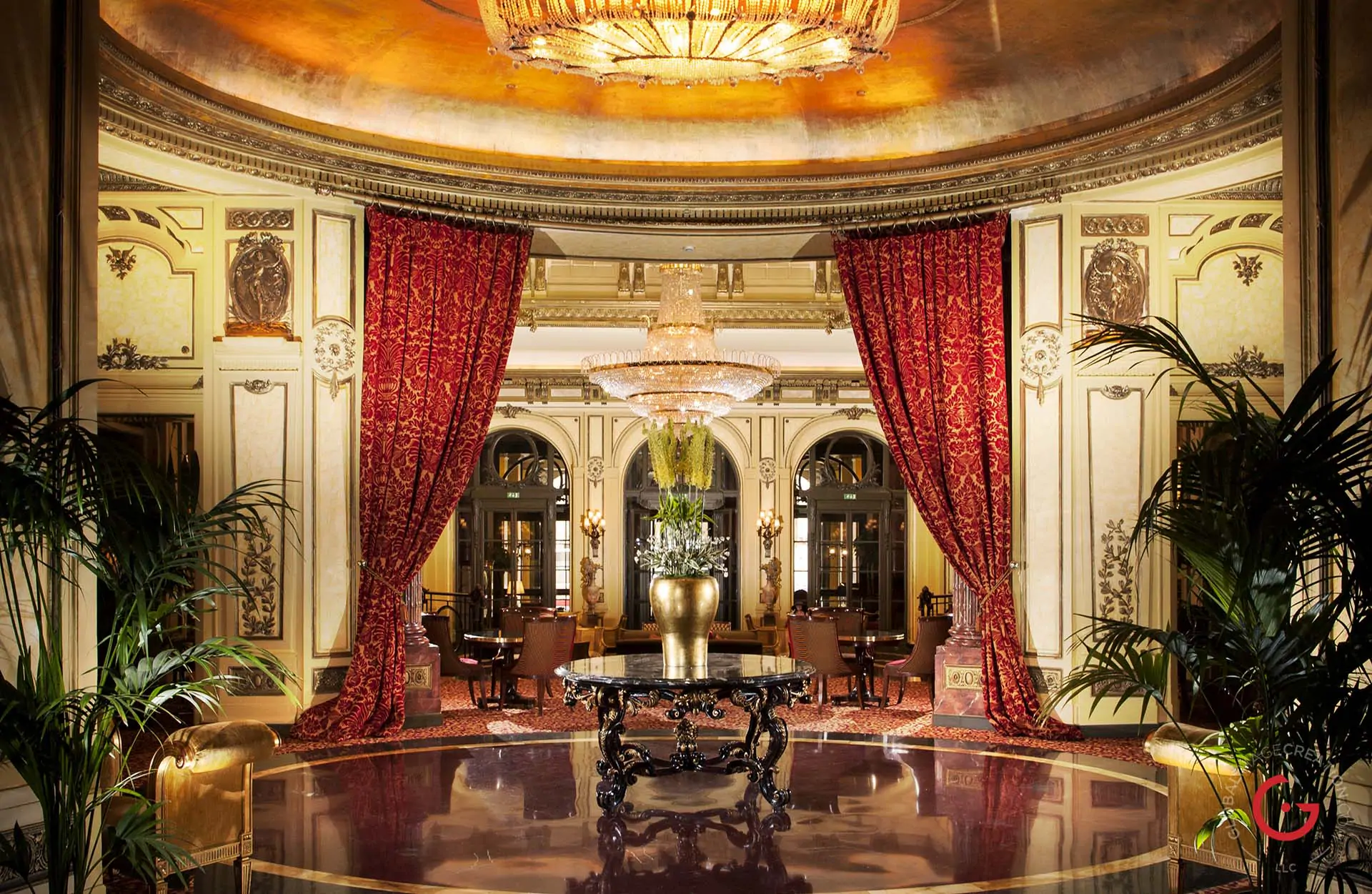Hotel Interior Photography of Main Lobby at St. Regis, Rome, Italy