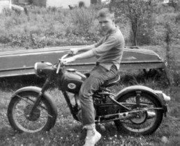 Young Zeek Taylor on Motorcycle.