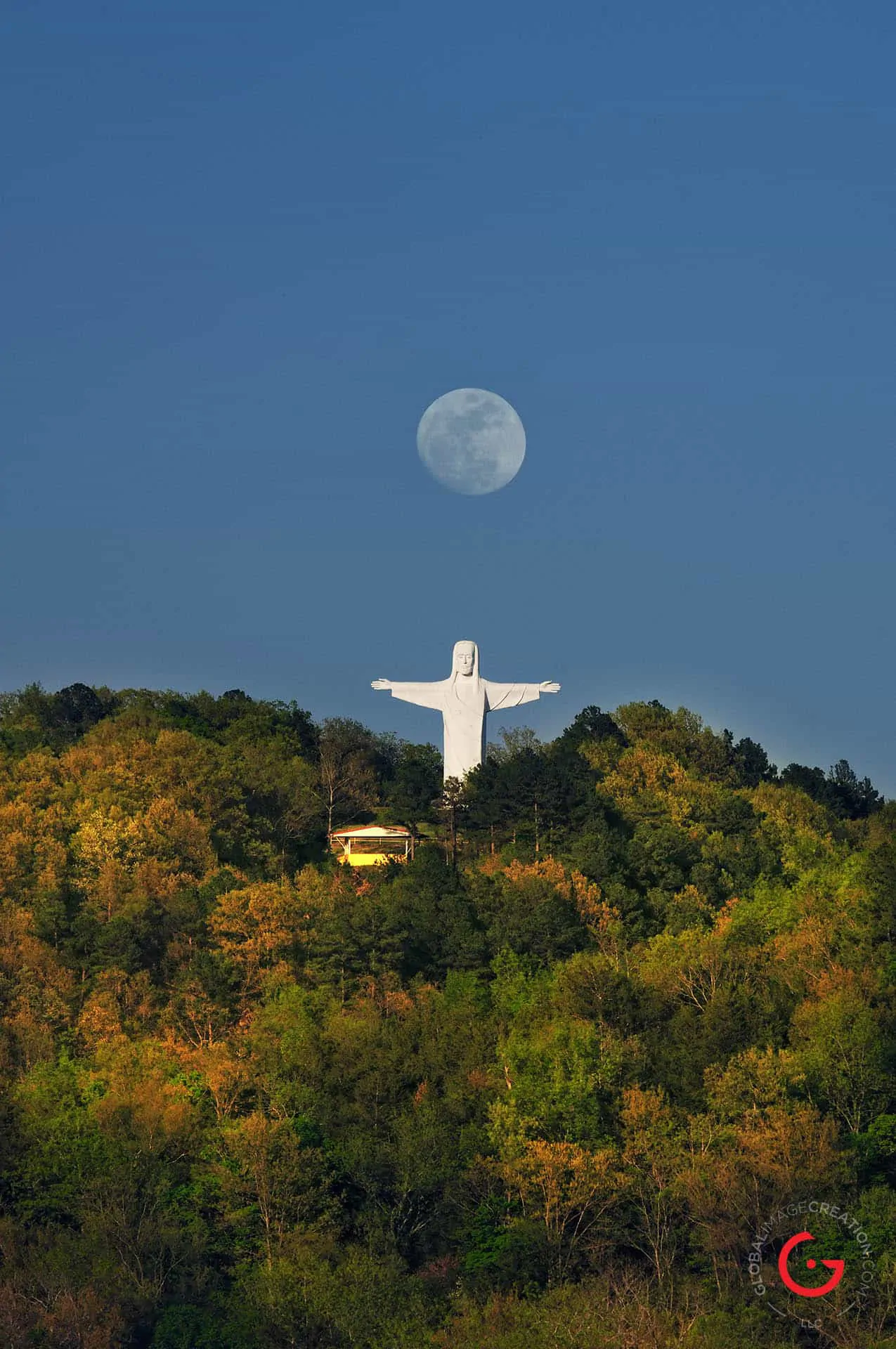 Christ and the Moon - Eureka Springs, Arkansas Photography