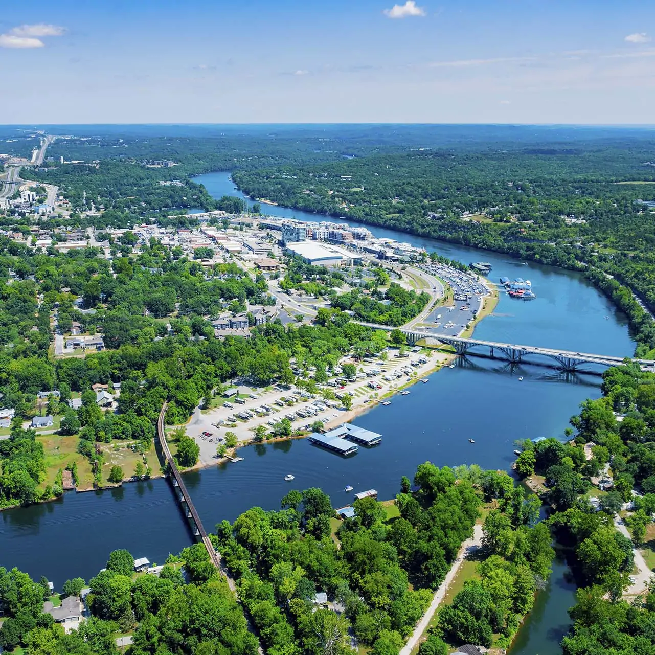 Daytime Aerial Photography of Branson, Missouri
