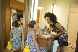 Mother and Daughter Playing with Makeup - Photographer Lifestyle Photography Wardrobe Stylist
