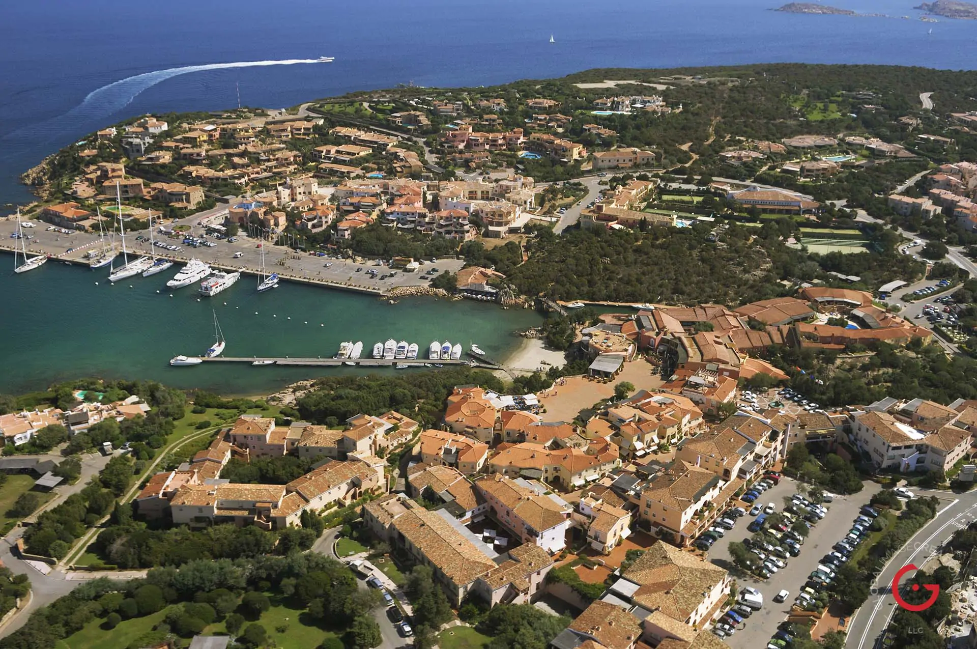 Porto Cervo Aerial View, Costa Smeralda, Italy - Professional Architecture Photographer and Commercial Photography of Buildings