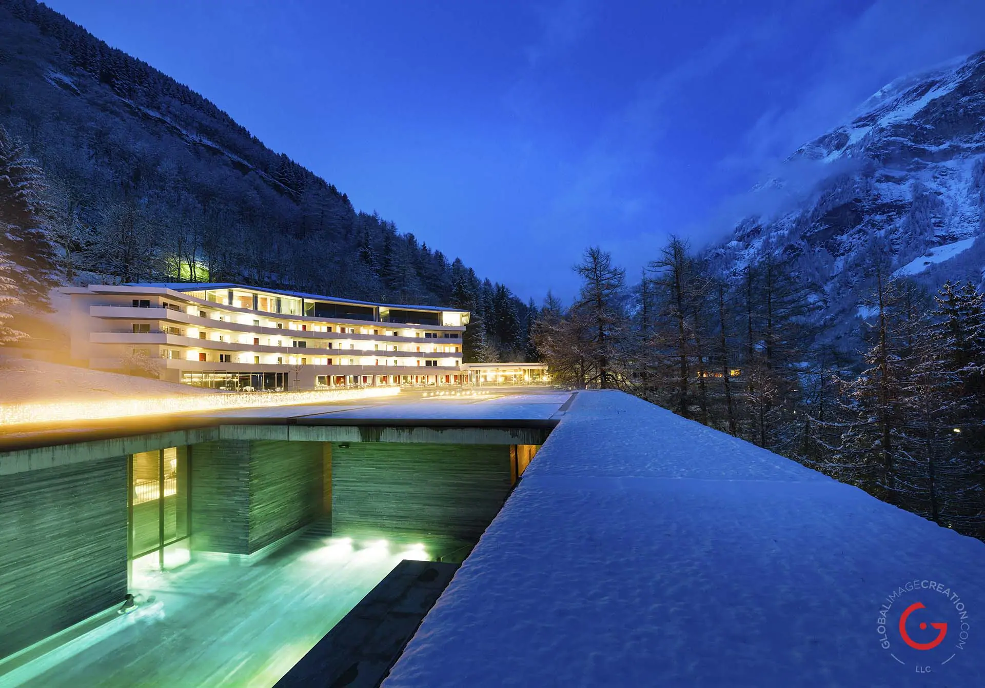7132 Hotel and Therme in Vals, Switzerland -Professional Architecture Photographer and Commercial Photography of Buildings