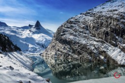 Zervreilasee in Winter near Vals, Switzerland - Travel Photographer and Switzerland Photography