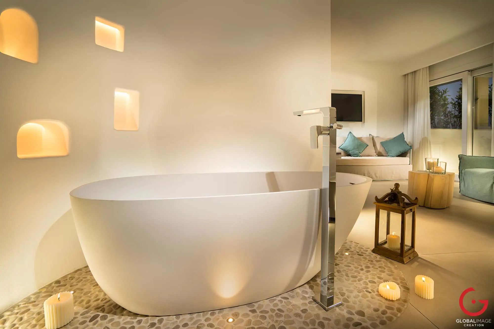 Pool Suite Bathroom at Gabbiano Azzurro Hotel & Suites